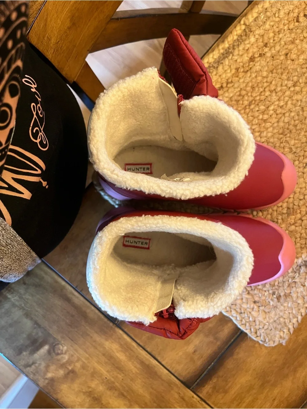 Hunter Kids Pink Winter Rain Boots